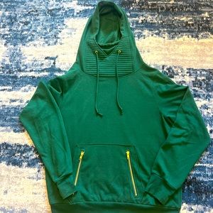 Lily & Lottie Rhodes Hooded Sweatshirt Green Women's Large w/ Extended Neck